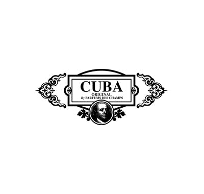 Cuba classic men's fragrance bottle shaped like a cigar, Cuba Red fragrance bottle with bold red and gold design, Collection of Cuba brand colognes displayed on rustic wooden surface, Man applying Cuba cologne in casual outdoor setting