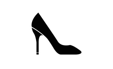 Black stiletto heels by Glamour & Heels with gold ankle strap, Glamour & Heels silver strappy sandals on mirrored surface, Flat lay of multiple Glamour & Heels styles on neutral background
