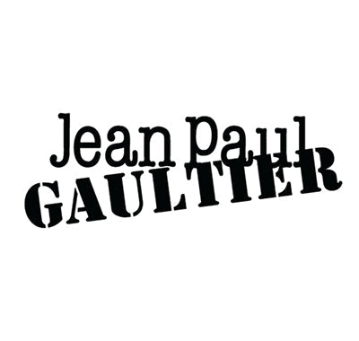 Jean Paul Gaultier Le Male Eau de Toilette bottle shaped like a sailor torso, Jean Paul Gaultier Scandal Eau de Parfum with gold legs bottle cap, Jean Paul Gaultier fragrance gift set with multiple iconic bottles