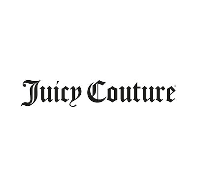 Juicy Couture Viva La Juicy perfume bottle with pink ribbon and gold charm, Juicy Couture Oui fragrance in bold red and pink ombré bottle, Collection of Juicy Couture fragrances with sparkly and stylish display