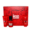 Dsquared2 Red Wood pour femmes Coffret cadeau 3 pièces - Vaporisateur Eau de Toilette 1.7 oz, Lait pour le corps 1.7 oz, Gel bain et douche 1.7 oz
