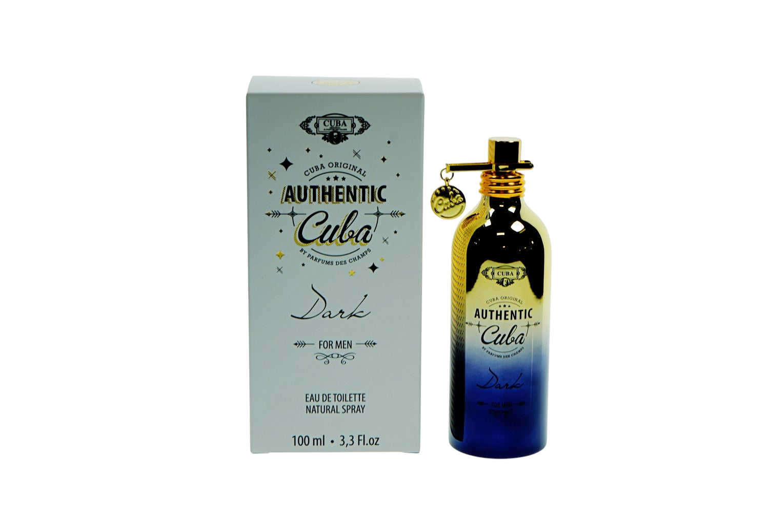 Cuba Authentic Dark Eau De Toilette Spray for Men, 3.3 Oz