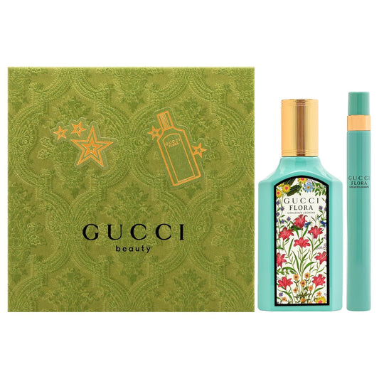 Gucci flora magnifique jasmin pour femmes ensemble 2 pièces (1.6oz edp, 10ml vaporisateur eau de parfum)