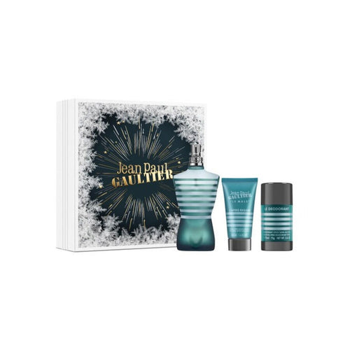 Coffret cadeau homme Jean Paul Gaultier 3 pièces : vaporisateur Eau de Toilette 4.2 oz, baume après-rasage 1.7 oz, stick déodorant 2.6 oz