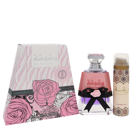 Lattafa washwash pour femmes (df) ensemble de 2 pièces (3,4 oz edp sp, 1,6 oz spray déodorant)
