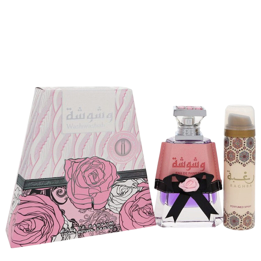 Lattafa washwash pour femmes (df) ensemble de 2 pièces (3,4 oz edp sp, 1,6 oz spray déodorant)